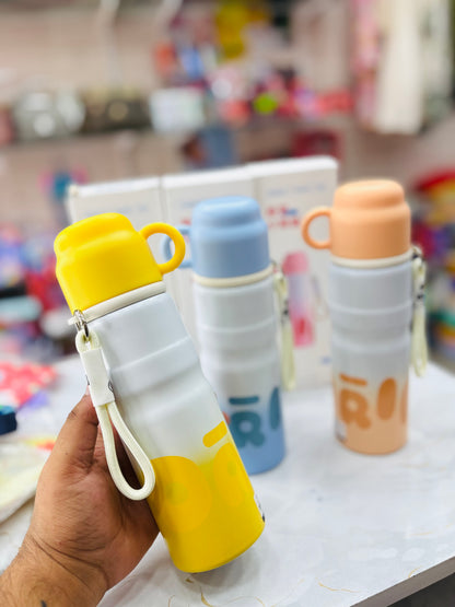 Gradient Thermo Bottle with Cup Lid – 520ml (Insulated Hot & Cold Bottel )